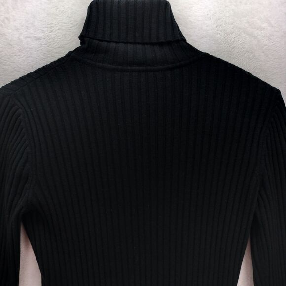 Wolford Sweater Dress Womens Medium Black Bodycon Wool Turtleneck Long Sleeve - Picture 13 of 14